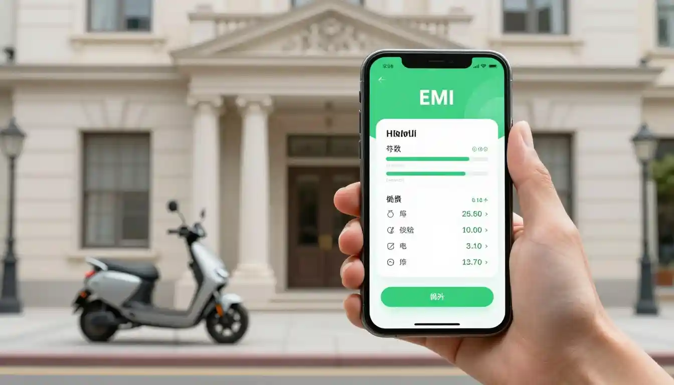 EV scooter loan EMI calculator — monthly payment on phone